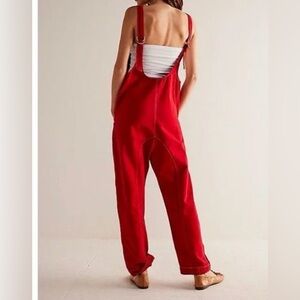 We The Free High Roller Jumpsuit – Red Denim – XS